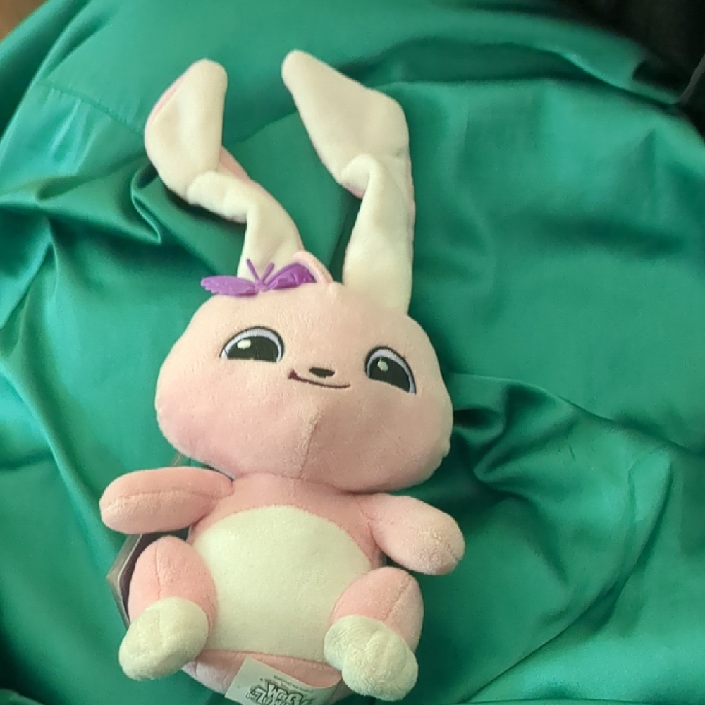 Animal Jam Plush — Pink Bunny with Purple Bow 2016